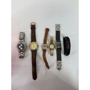 LOT of 6 NON Working Vintage Watches - For Parts or Watch Person